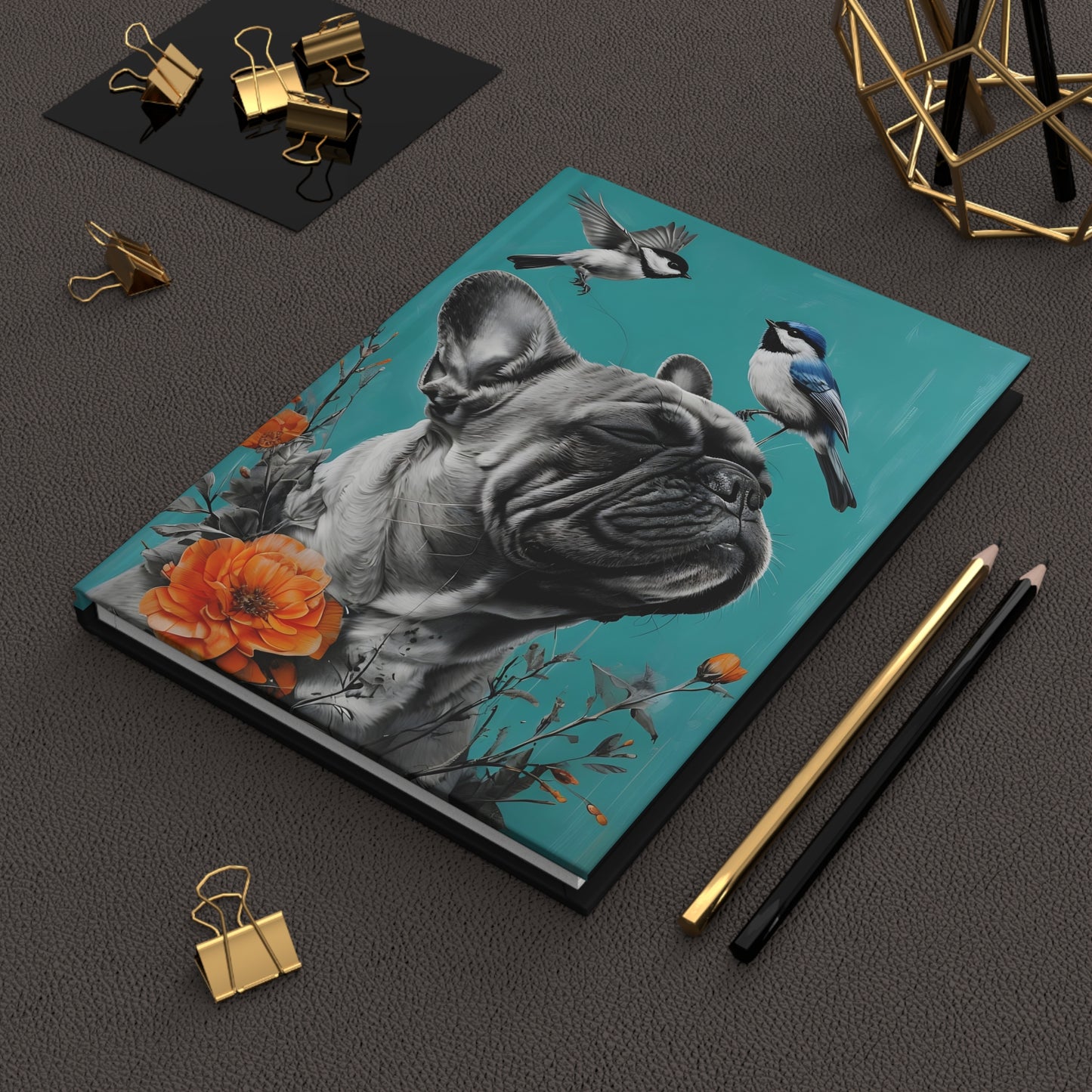 Frenchie Blooms – Nature-Inspired Hardcover Journal for Dog Lovers