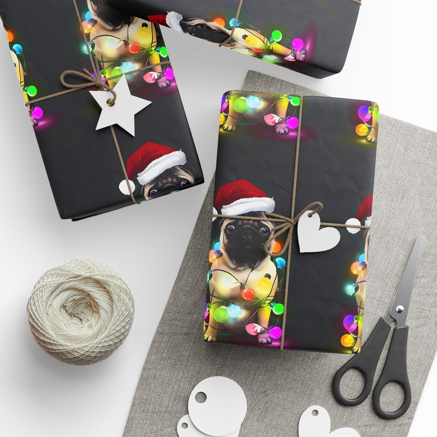 Pug Festive Wrap - Jolly Paws Edition! Wrapping Papers