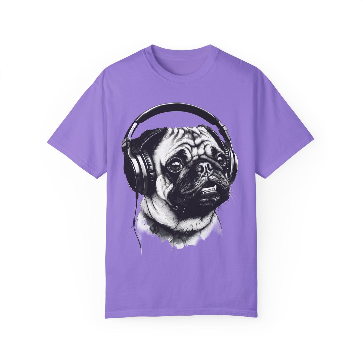 Pug Life: Rocking the Beats! - Unisex Garment-Dyed T-shirt