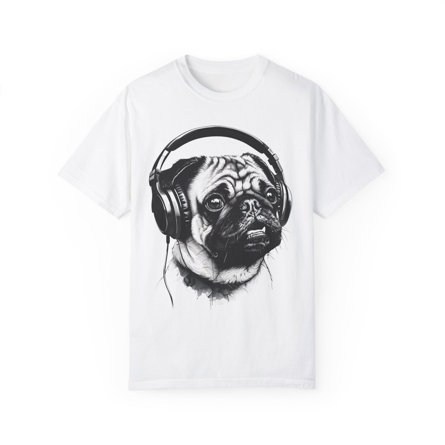 Pug Life: Rocking the Beats! - Unisex Garment-Dyed T-shirt