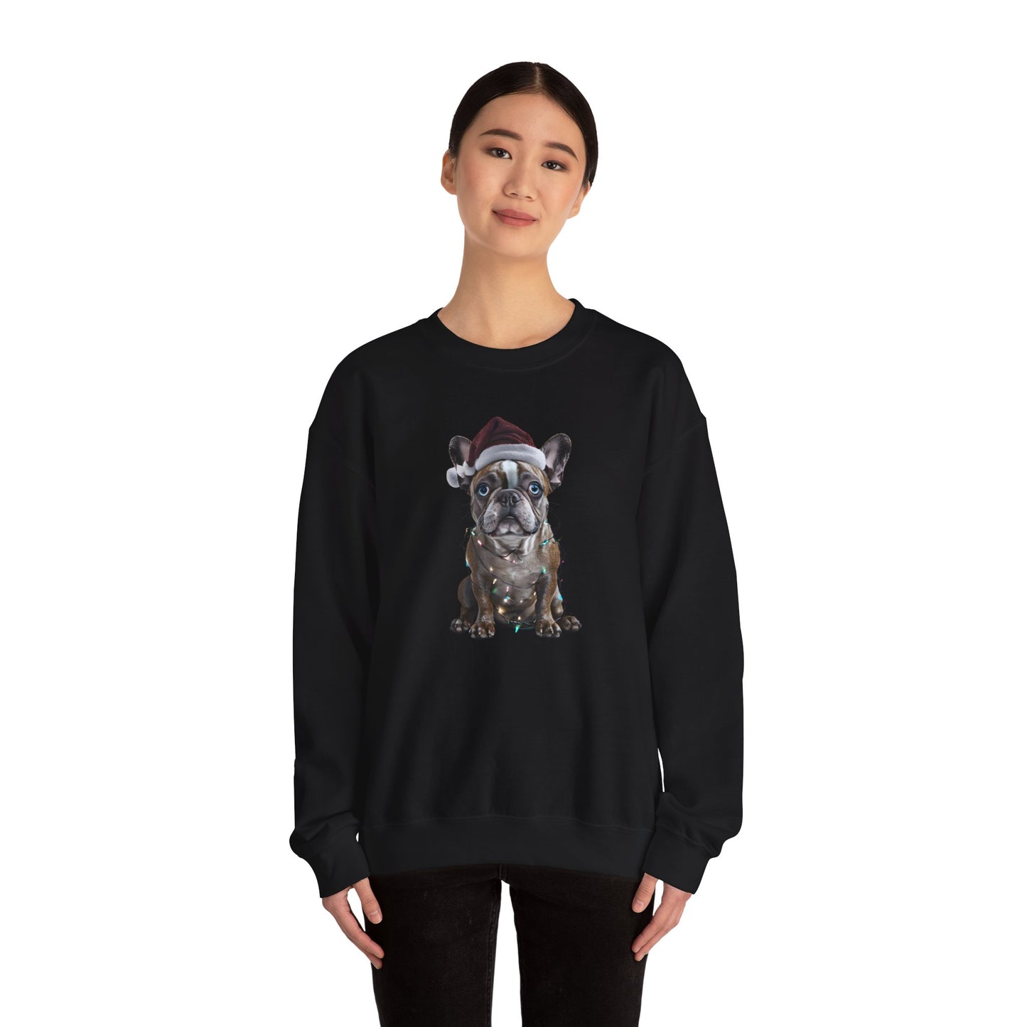 Festive Frenchie Holiday Sweatshirt -  Heavy Blend™ Crewneck