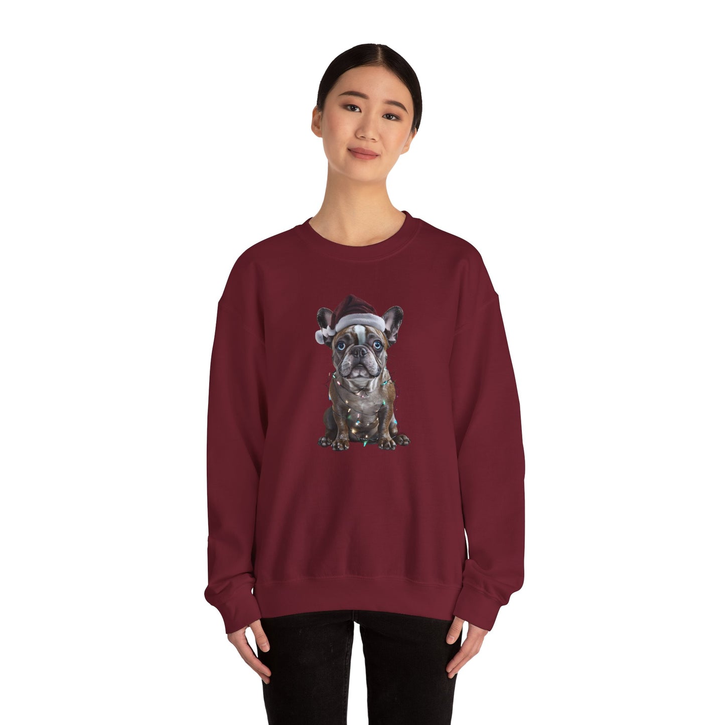 Festive Frenchie Holiday Sweatshirt -  Heavy Blend™ Crewneck