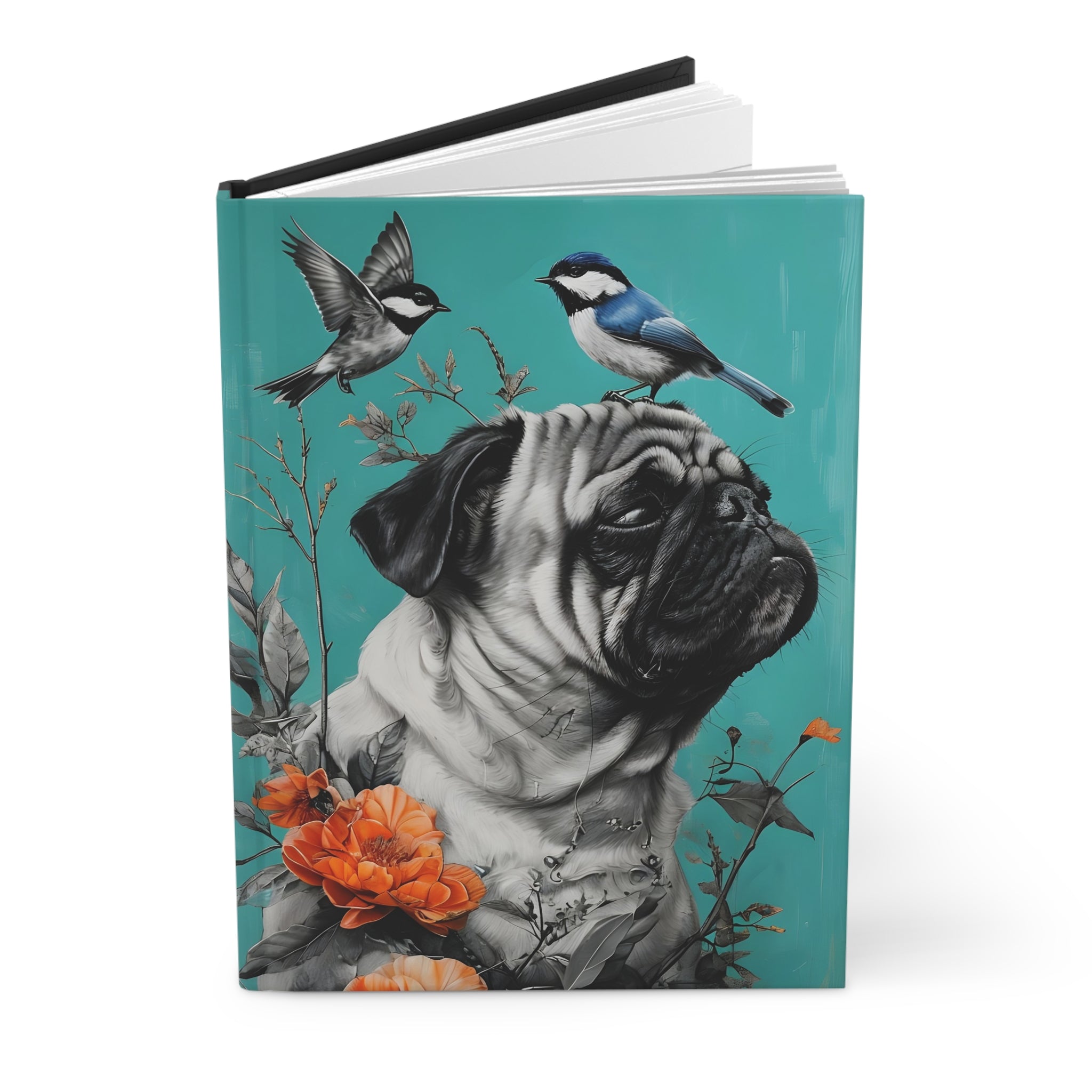 Pug in Bloom – Whimsical Hardcover Journal for Dog Lovers