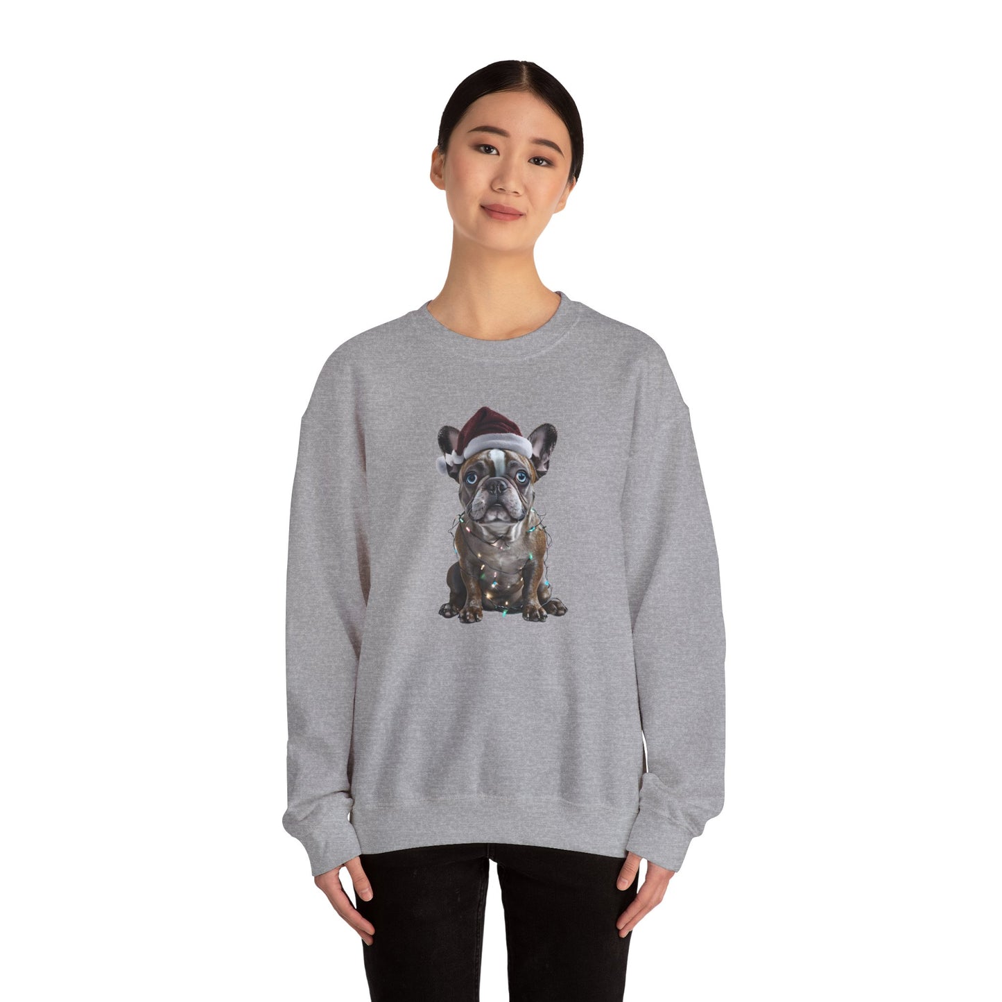 Festive Frenchie Holiday Sweatshirt -  Heavy Blend™ Crewneck