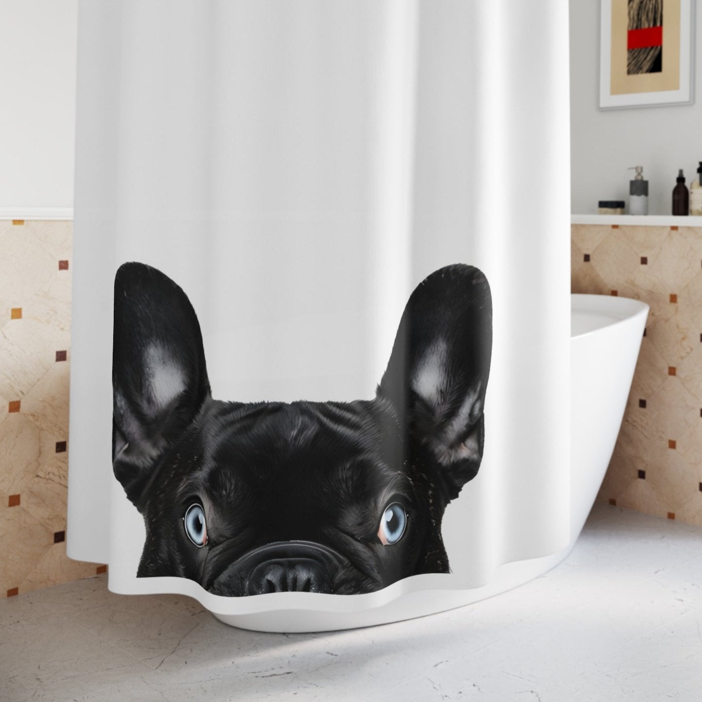 Bubbles, Bulldogs, and Bliss - Frenchie Shower Curtain