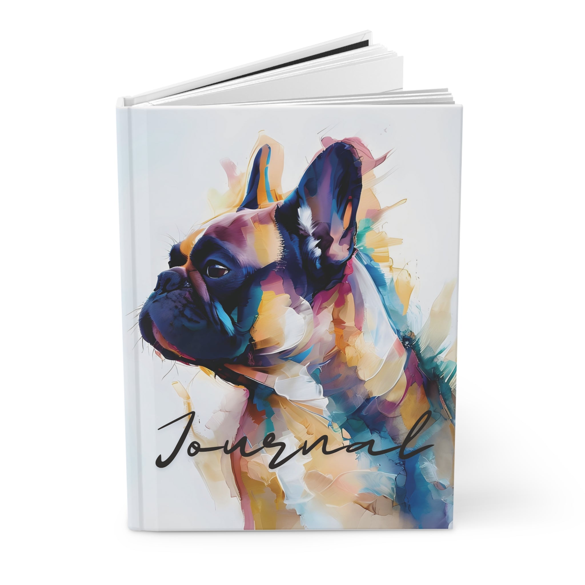 Frenchie Reflections – Watercolor Bulldog Hardcover Journal