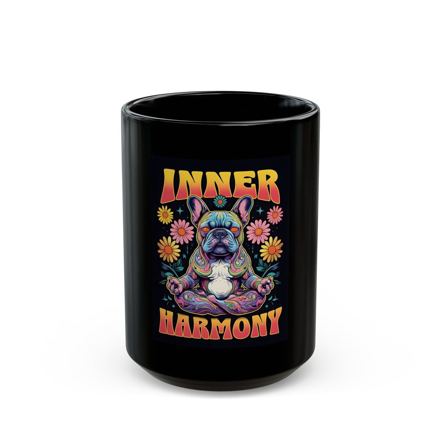 Paws & Reflect: Zen Frenchie Vibes - Black Mug (11oz, 15oz)