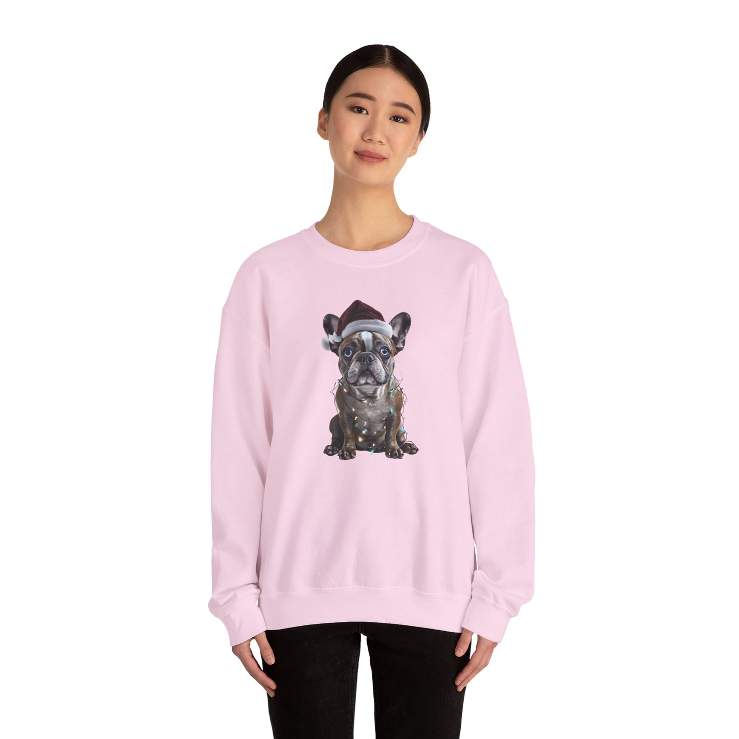 Festive Frenchie Holiday Sweatshirt -  Heavy Blend™ Crewneck