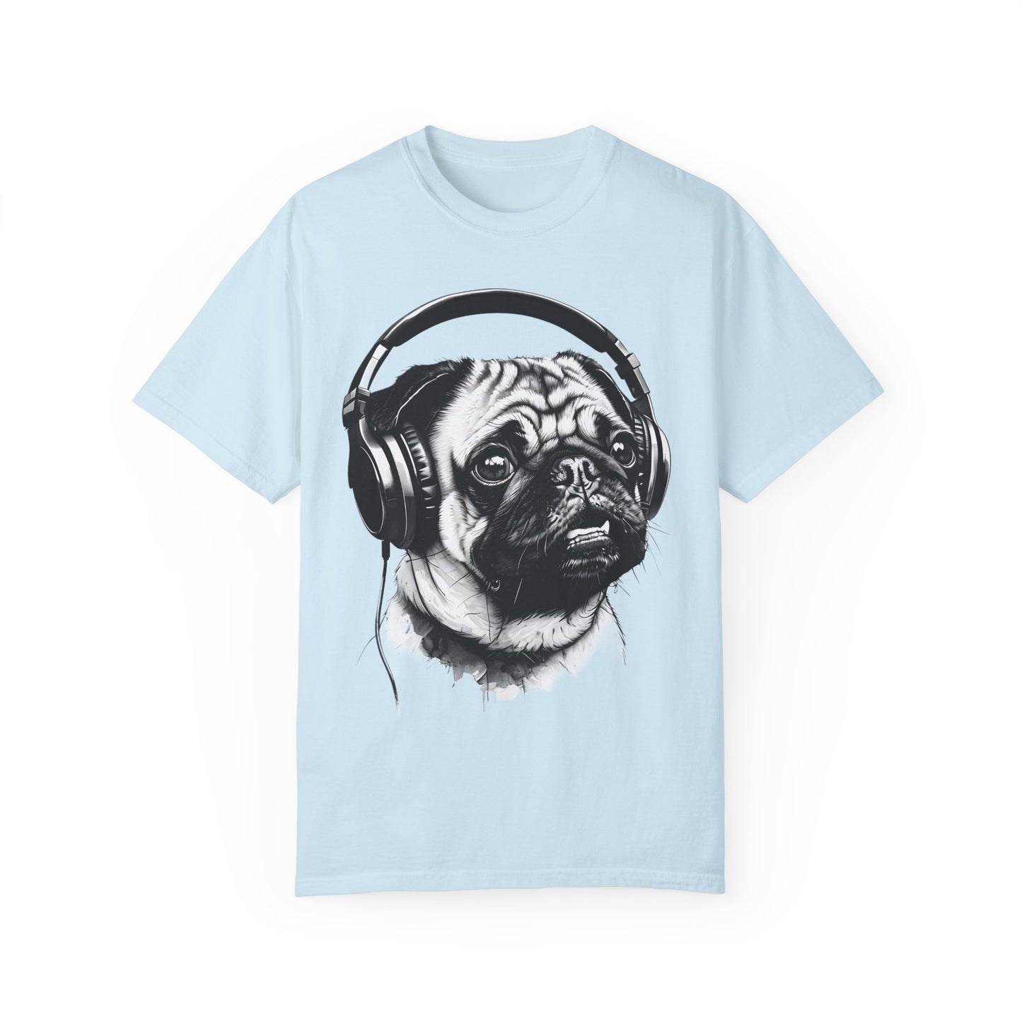 Pug Life: Rocking the Beats! - Unisex Garment-Dyed T-shirt