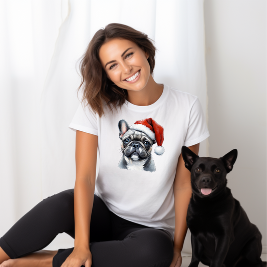 Santa Paws Frenchie Tee -  Softstyle T-Shirt