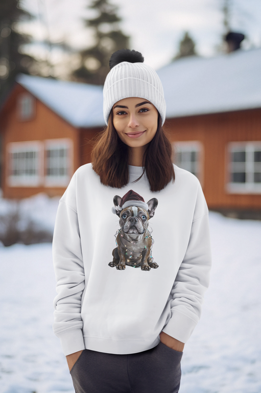 Festive Frenchie Holiday Sweatshirt -  Heavy Blend™ Crewneck