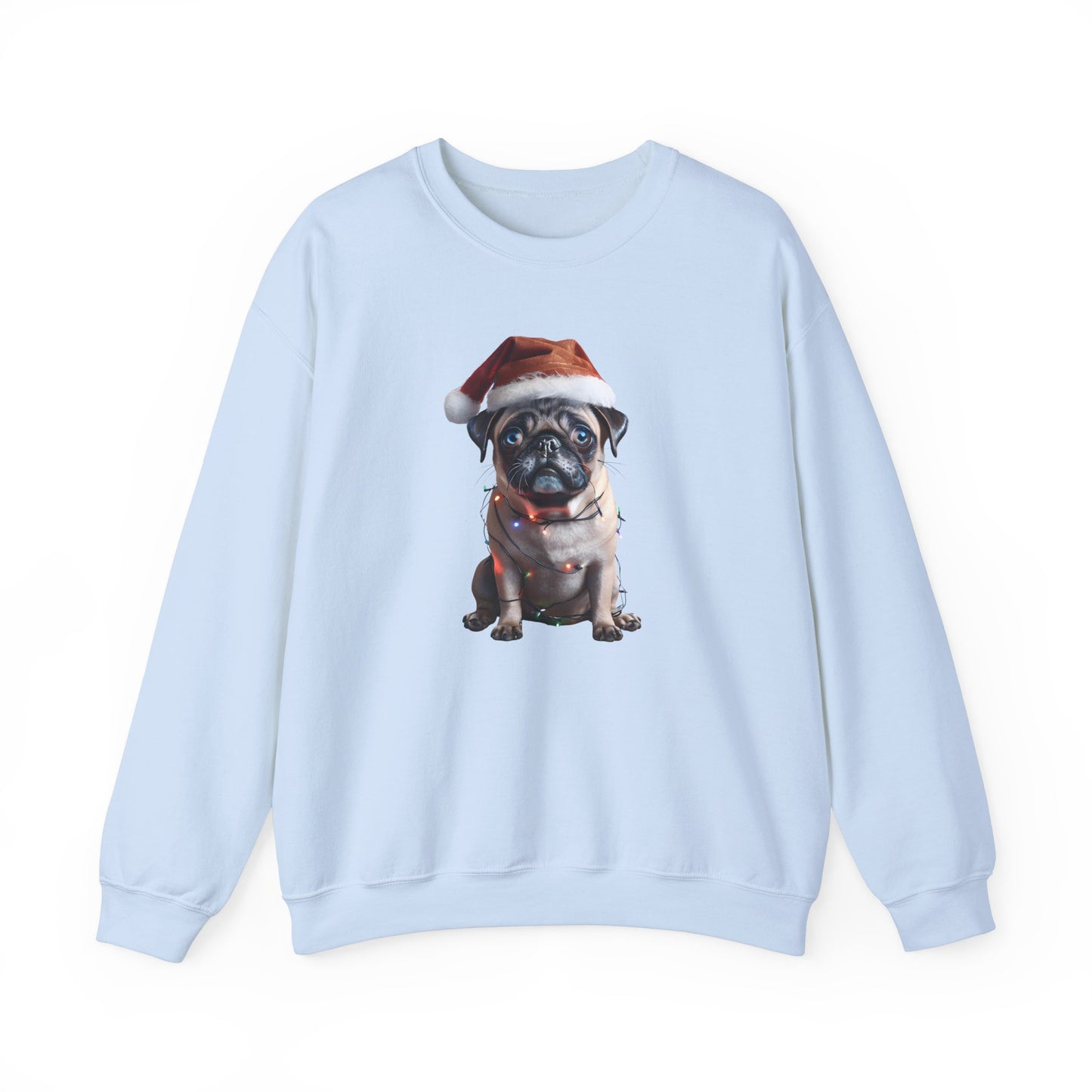 Festive Pug Holiday Sweatshirt -  Heavy Blend™ Crewneck