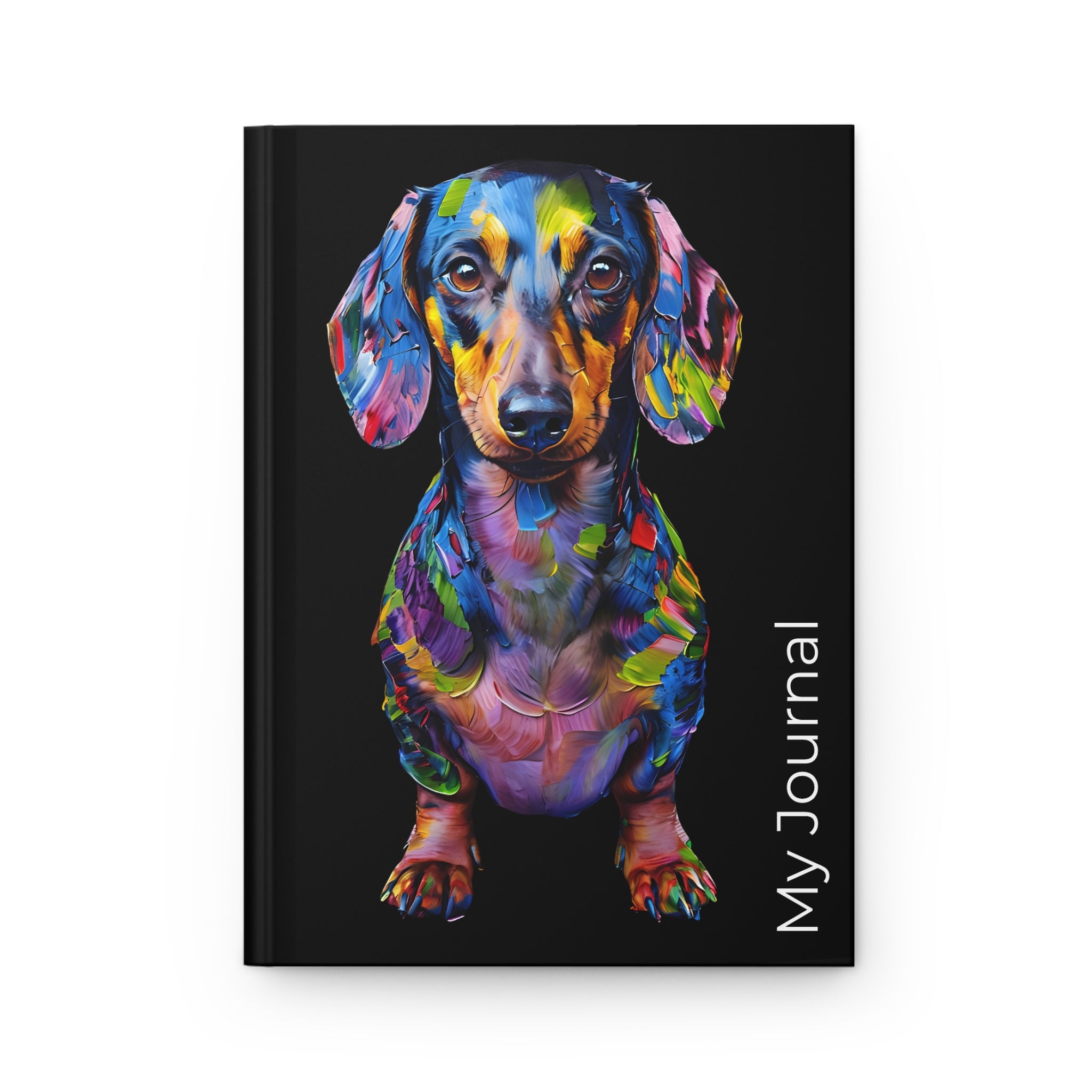 Artistic Dachshund Hardcover Journal – Vibrant Oil Paint Design for Doxie Lovers