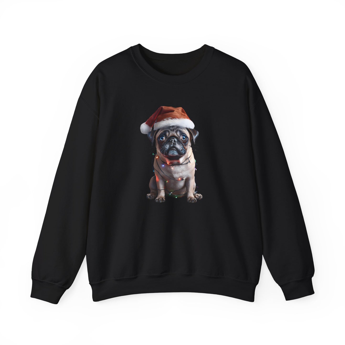 Festive Pug Holiday Sweatshirt -  Heavy Blend™ Crewneck