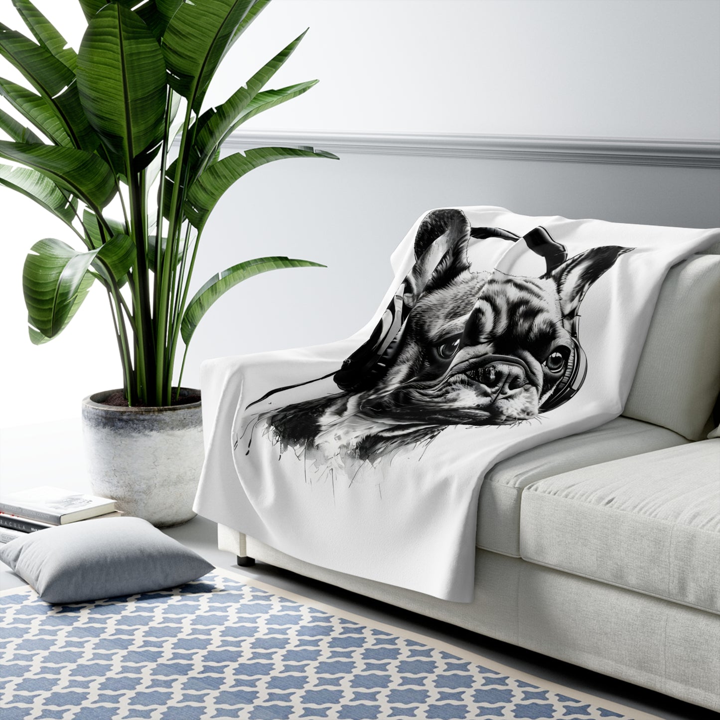 "Wrapped in Frenchie Love" – The Ultimate Cozy Companion - Sherpa Fleece Blanket