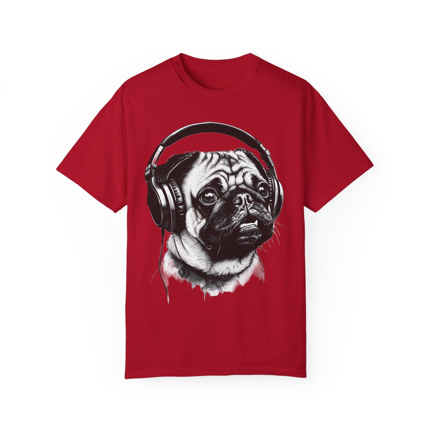 Pug Life: Rocking the Beats! - Unisex Garment-Dyed T-shirt