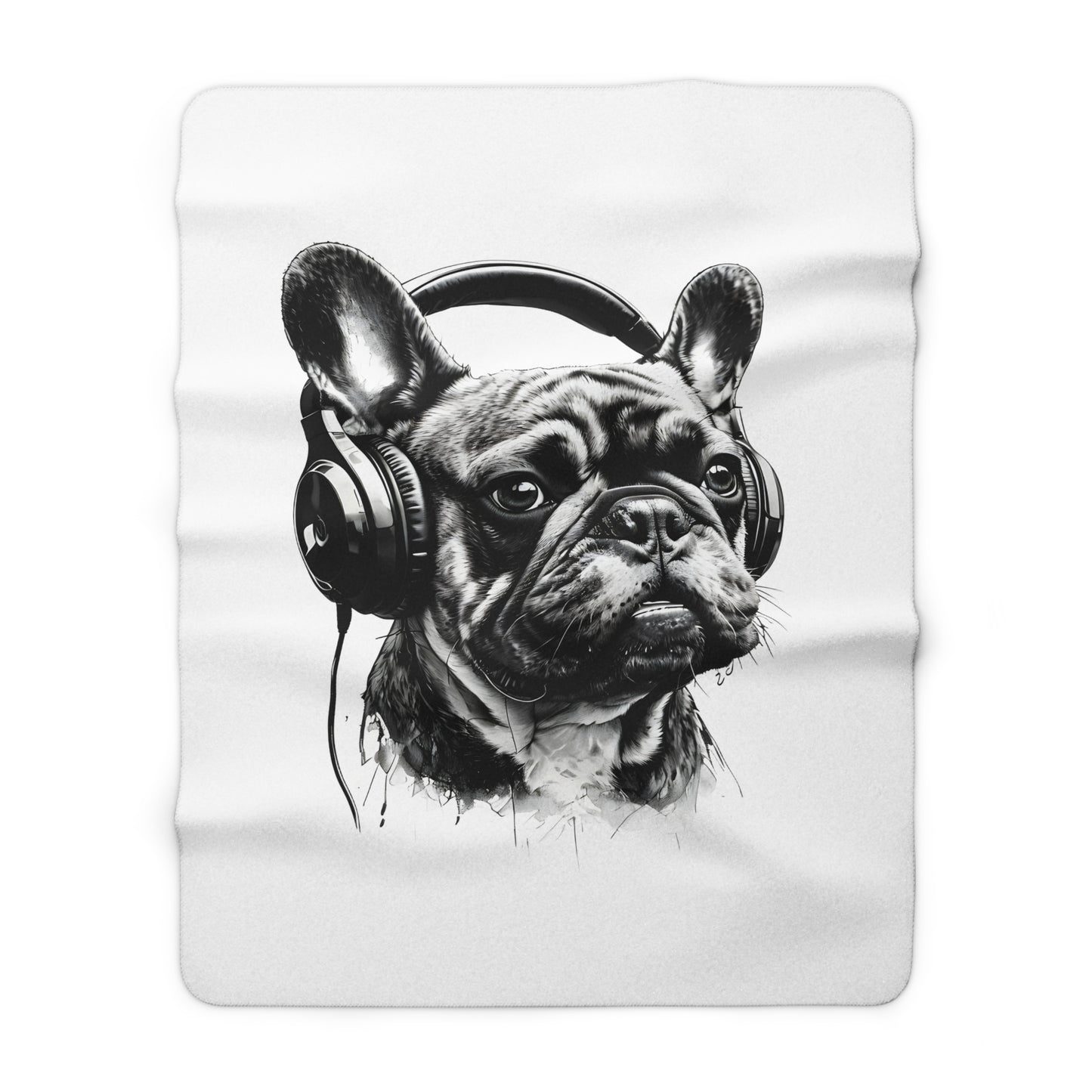 "Wrapped in Frenchie Love" – The Ultimate Cozy Companion - Sherpa Fleece Blanket