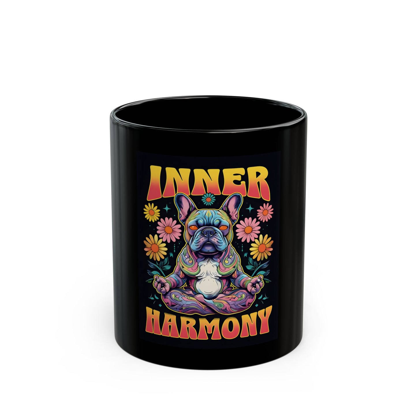 Paws & Reflect: Zen Frenchie Vibes - Black Mug (11oz, 15oz)