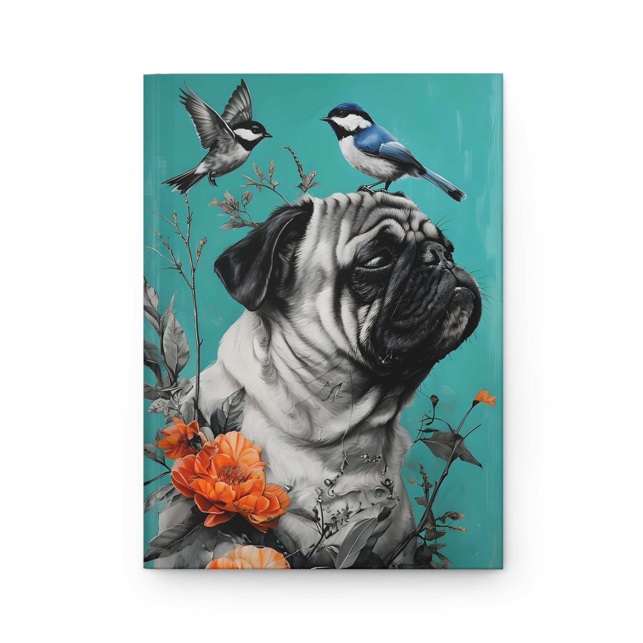 Pug in Bloom – Whimsical Hardcover Journal for Dog Lovers