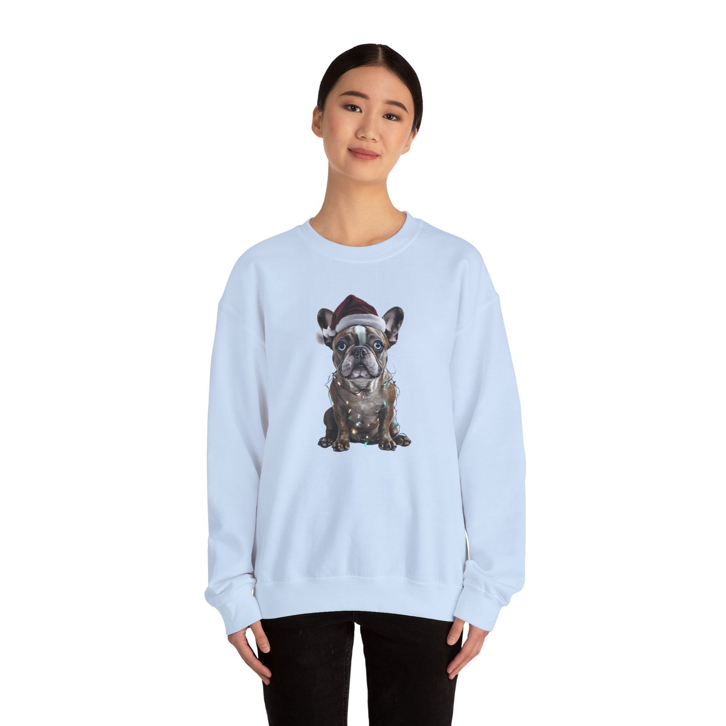 Festive Frenchie Holiday Sweatshirt -  Heavy Blend™ Crewneck