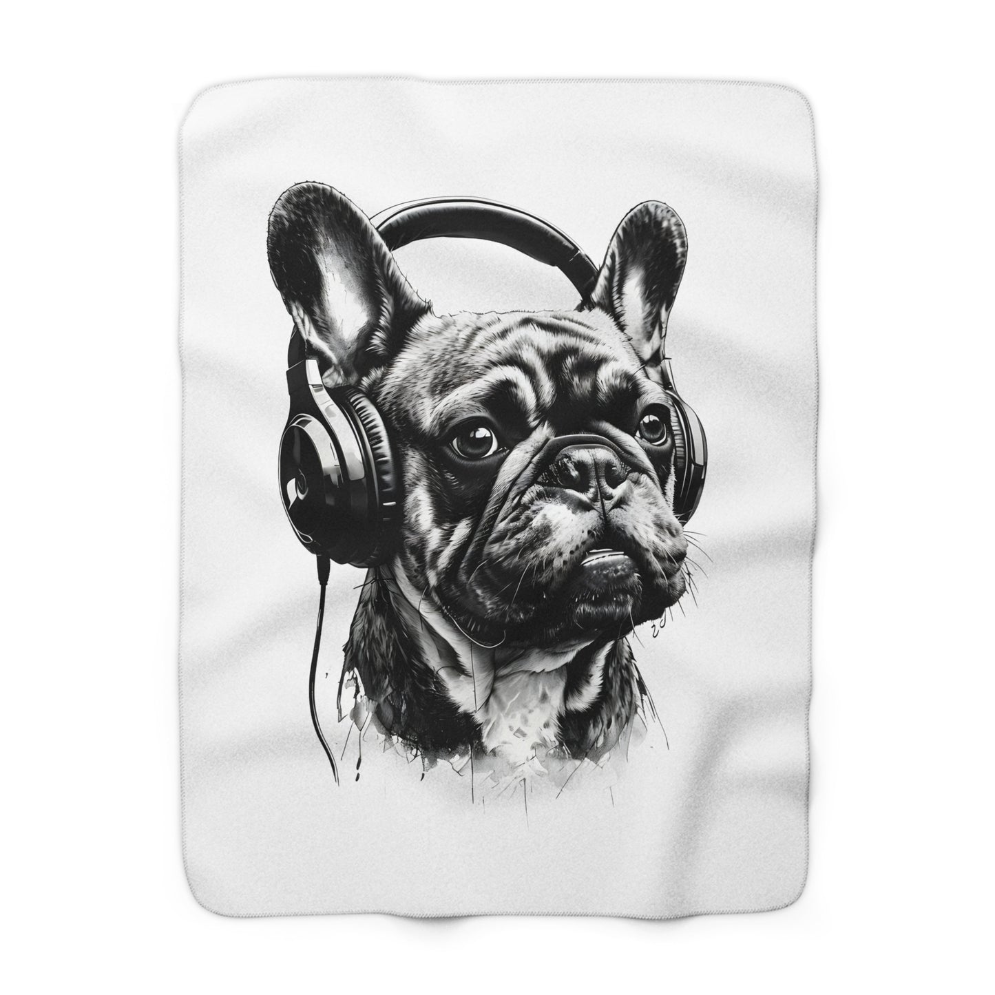 "Wrapped in Frenchie Love" – The Ultimate Cozy Companion - Sherpa Fleece Blanket