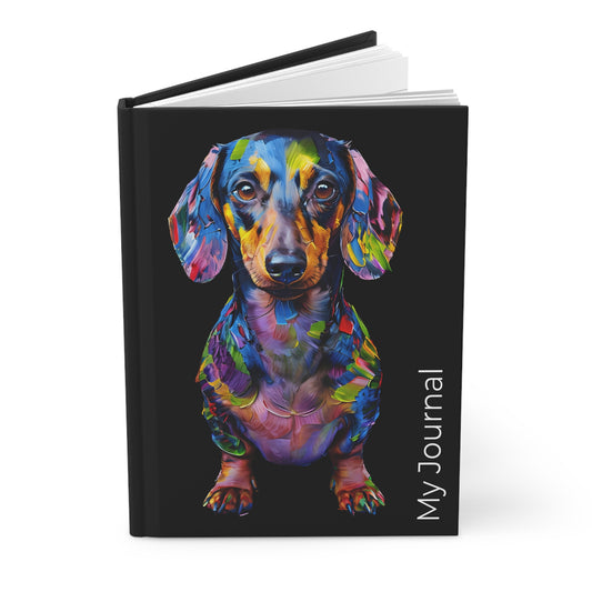 Artistic Dachshund Hardcover Journal – Vibrant Oil Paint Design for Doxie Lovers