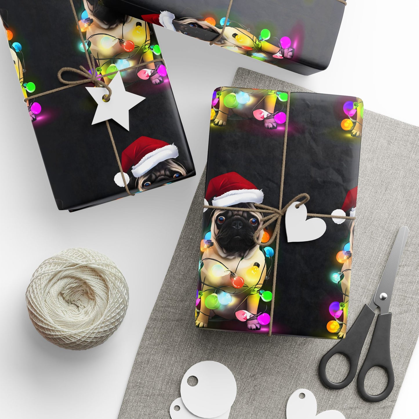 Pug Festive Wrap - Jolly Paws Edition! Wrapping Papers