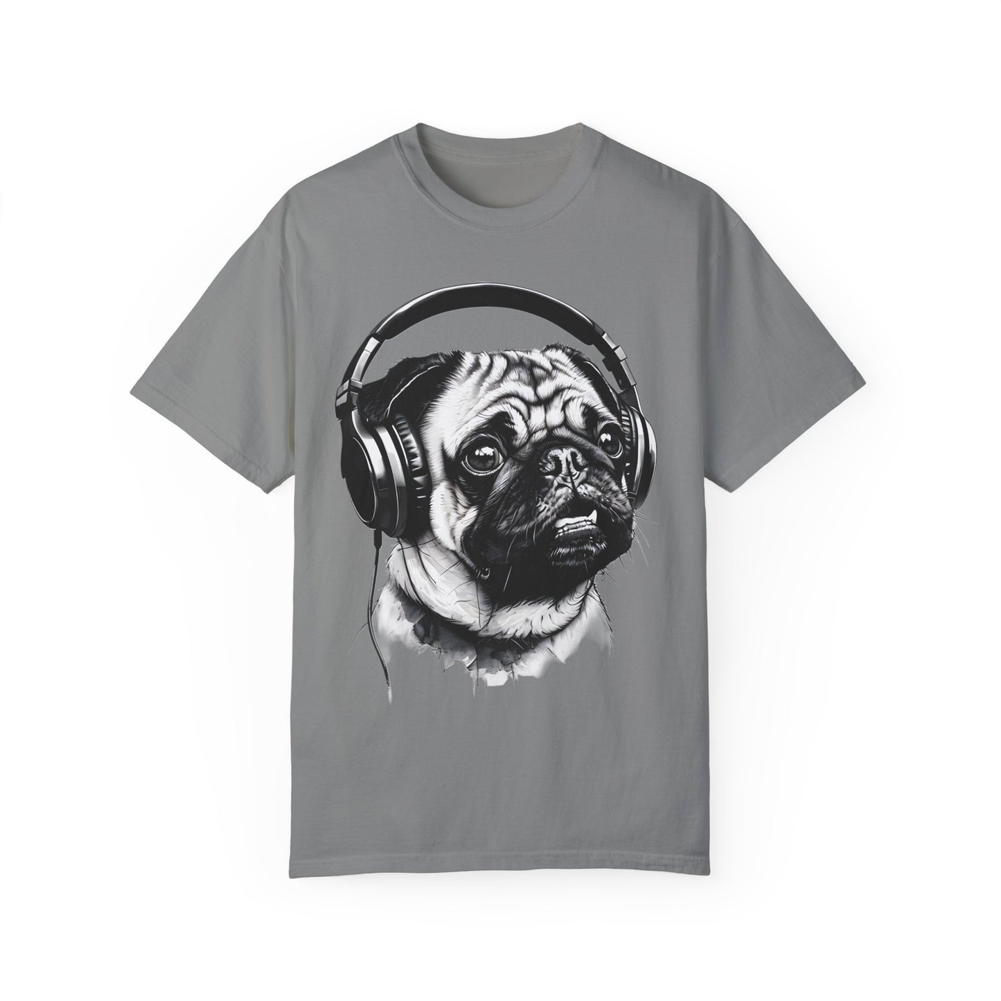 Pug Life: Rocking the Beats! - Unisex Garment-Dyed T-shirt