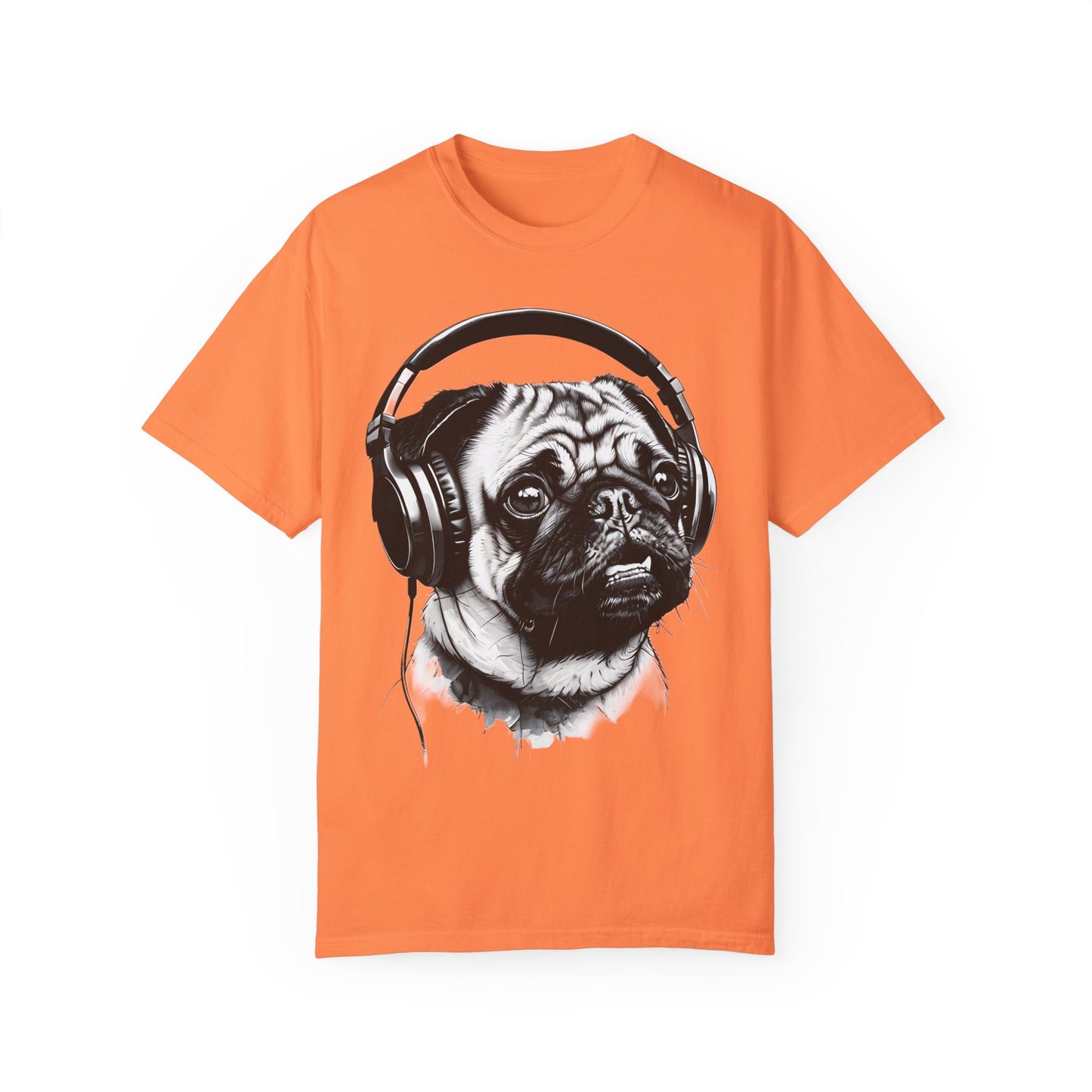 Pug Life: Rocking the Beats! - Unisex Garment-Dyed T-shirt