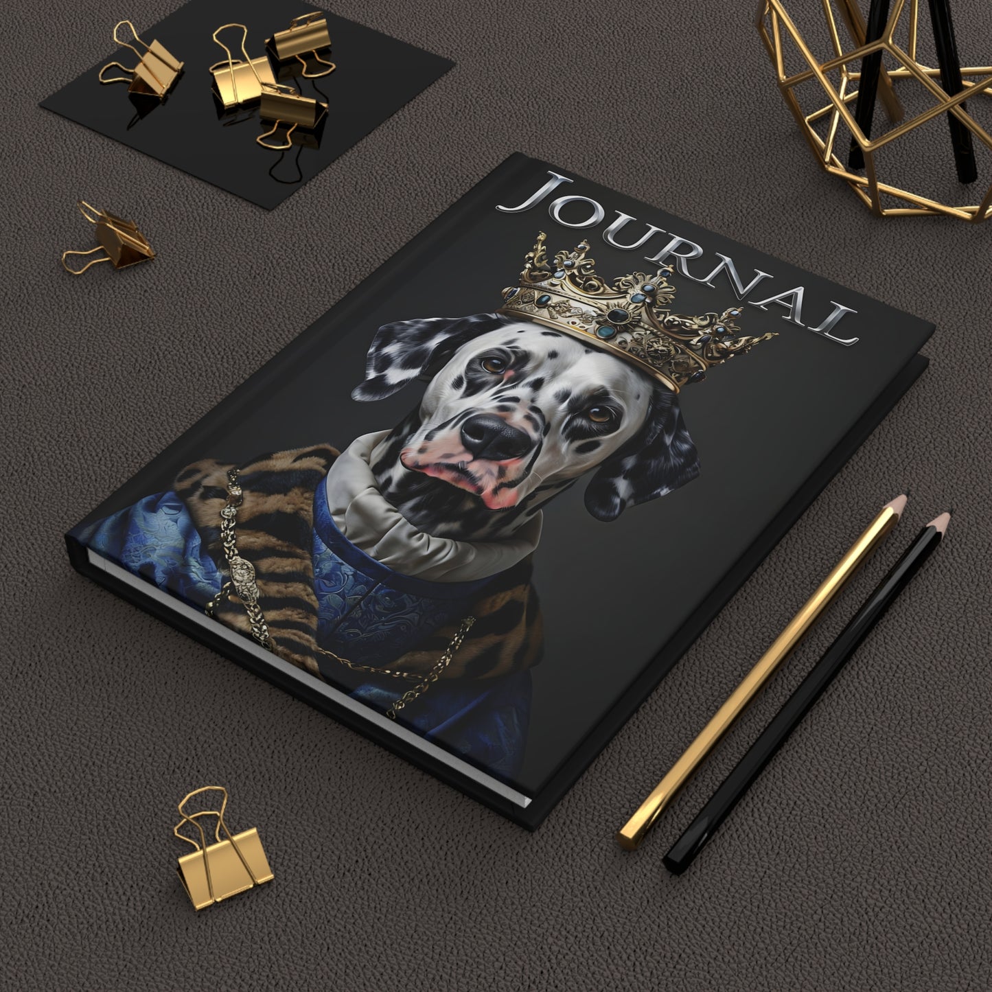 Regal Dalmatian Hardcover Journal – Unique Royal Dog Design for Canine Lovers