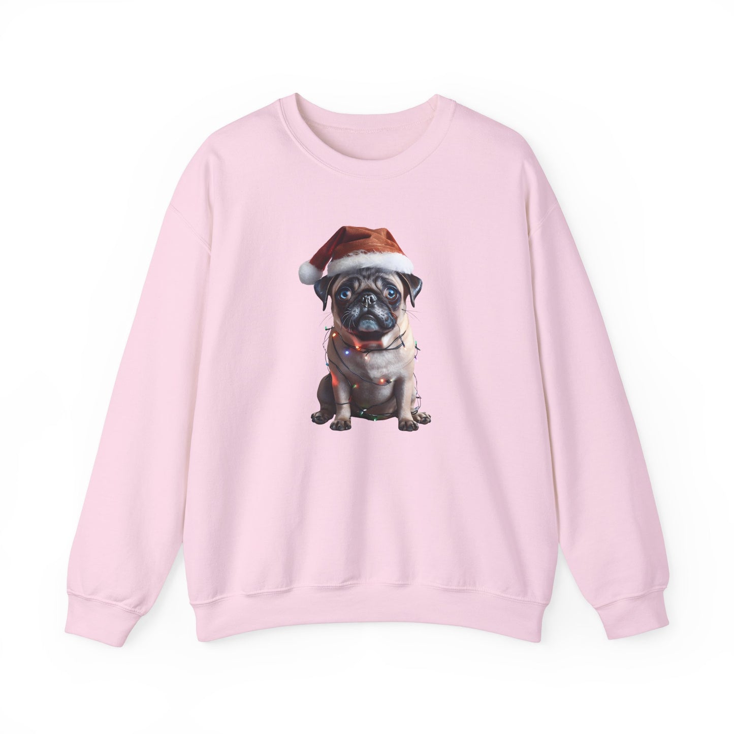 Festive Pug Holiday Sweatshirt -  Heavy Blend™ Crewneck