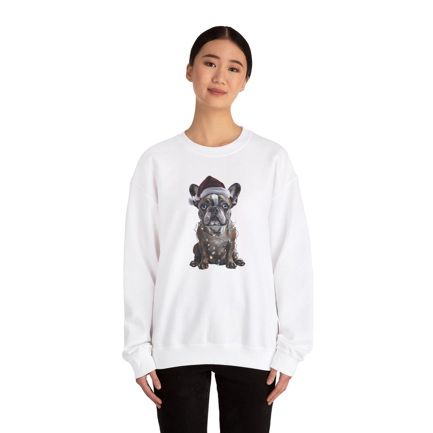 Festive Frenchie Holiday Sweatshirt -  Heavy Blend™ Crewneck