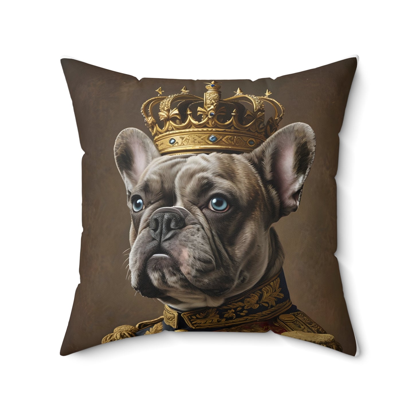 Napoleon of Naps: The Royal Frenchie Pillow - Spun Polyester Square Pillow