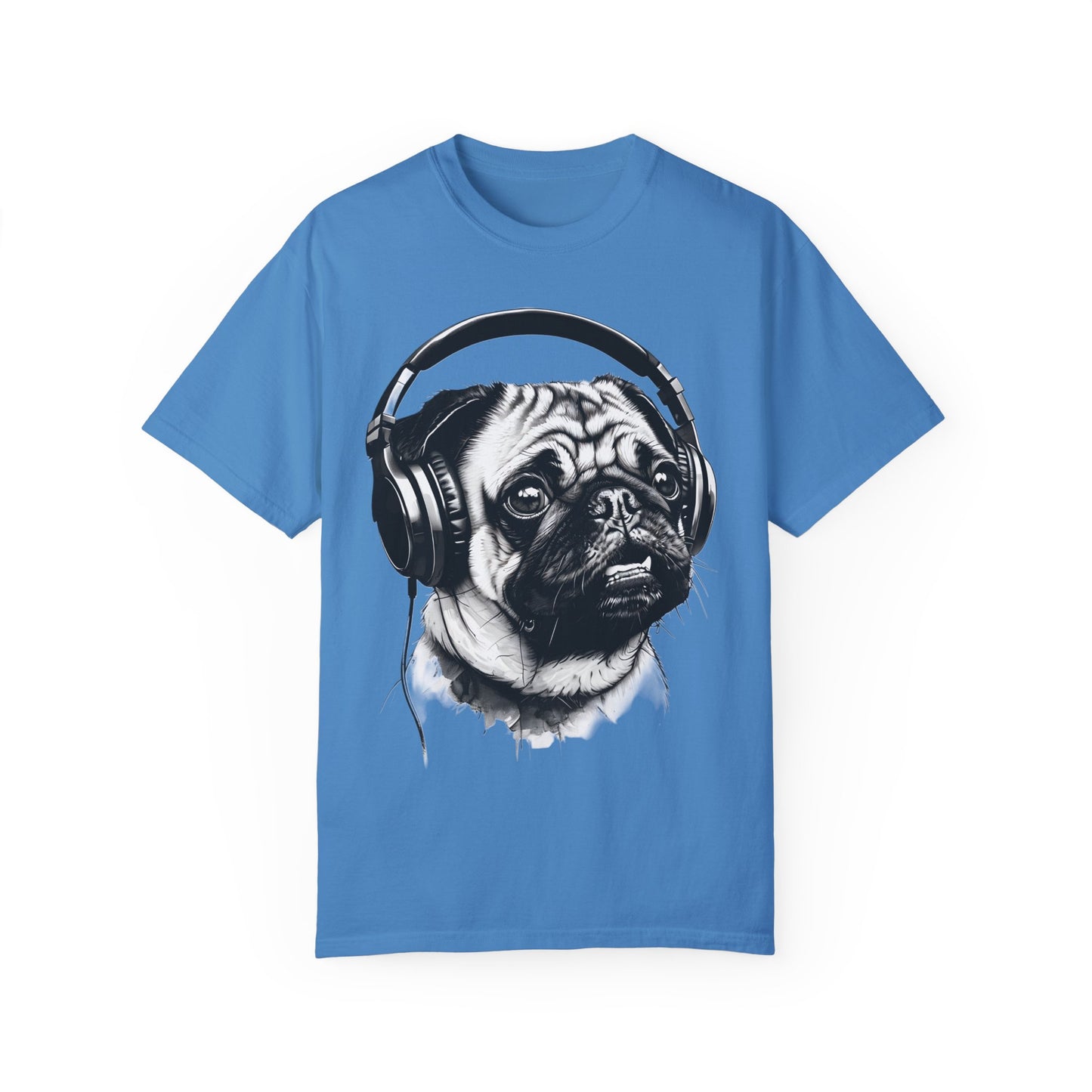 Pug Life: Rocking the Beats! - Unisex Garment-Dyed T-shirt