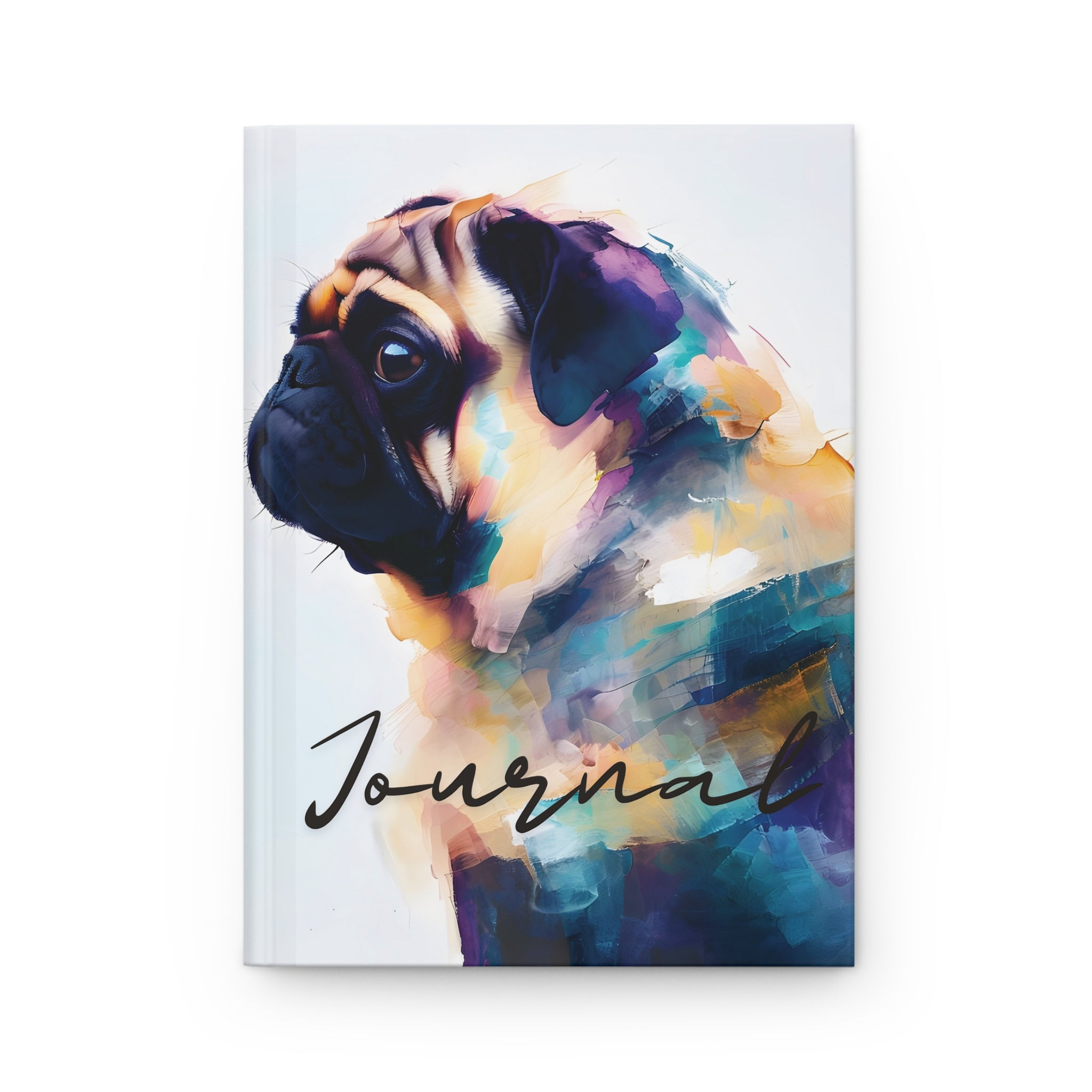 Pug Reflections – Watercolor Pug Dog Hardcover Journal