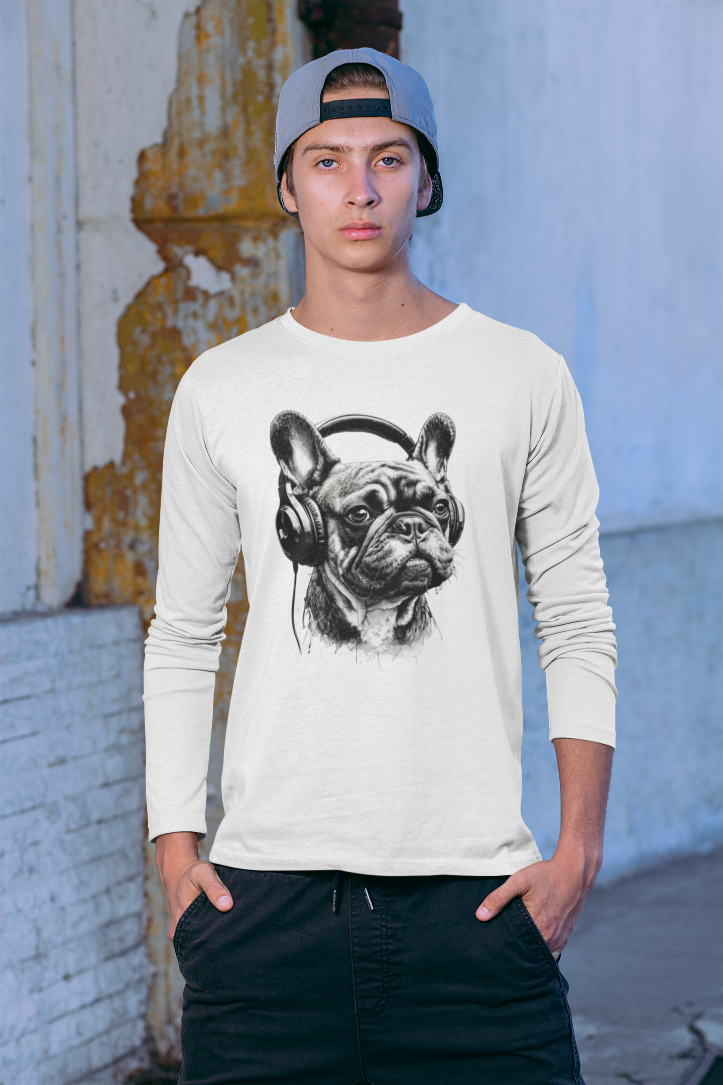 Beats & Barks: Cozy Frenchie Vibes - Unisex Ultra Cotton Long Sleeve Tee