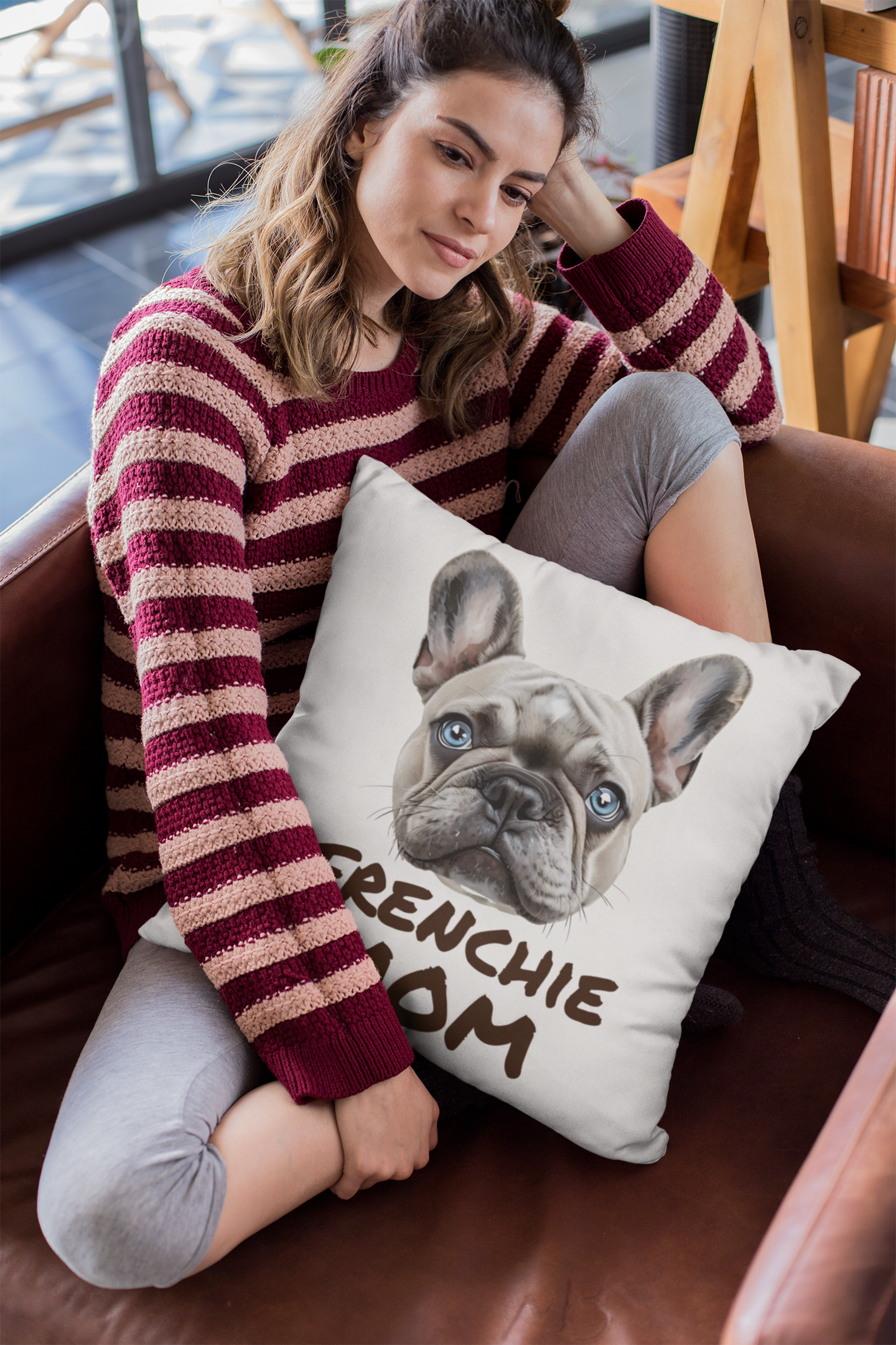 Snuggles & Snorts: Frenchie Mom Pillow